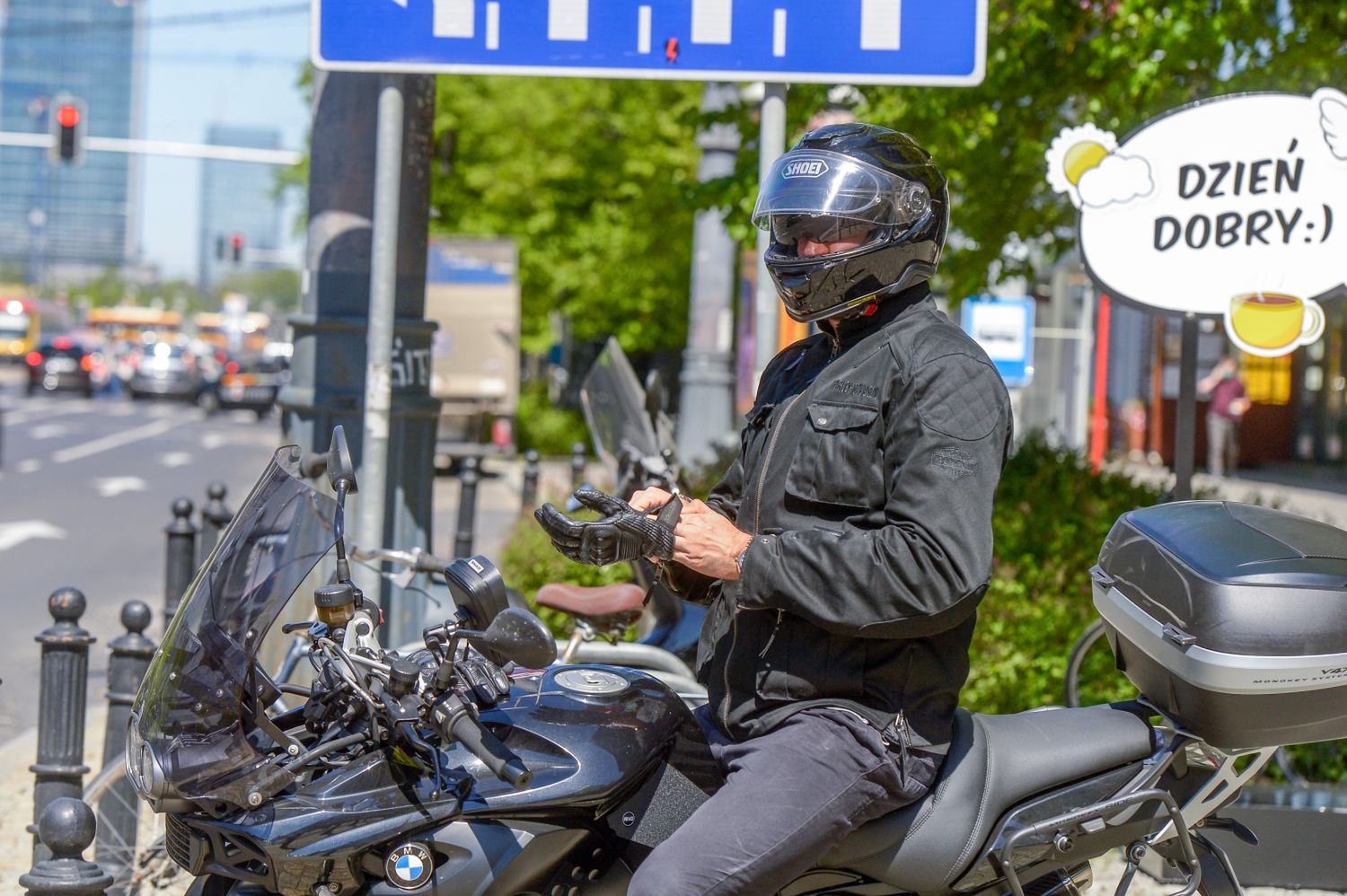 Marcin Prokop na motocyklu