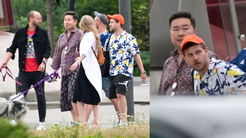 Antek Królikowski ze znajomymi i Izabelą na mieście