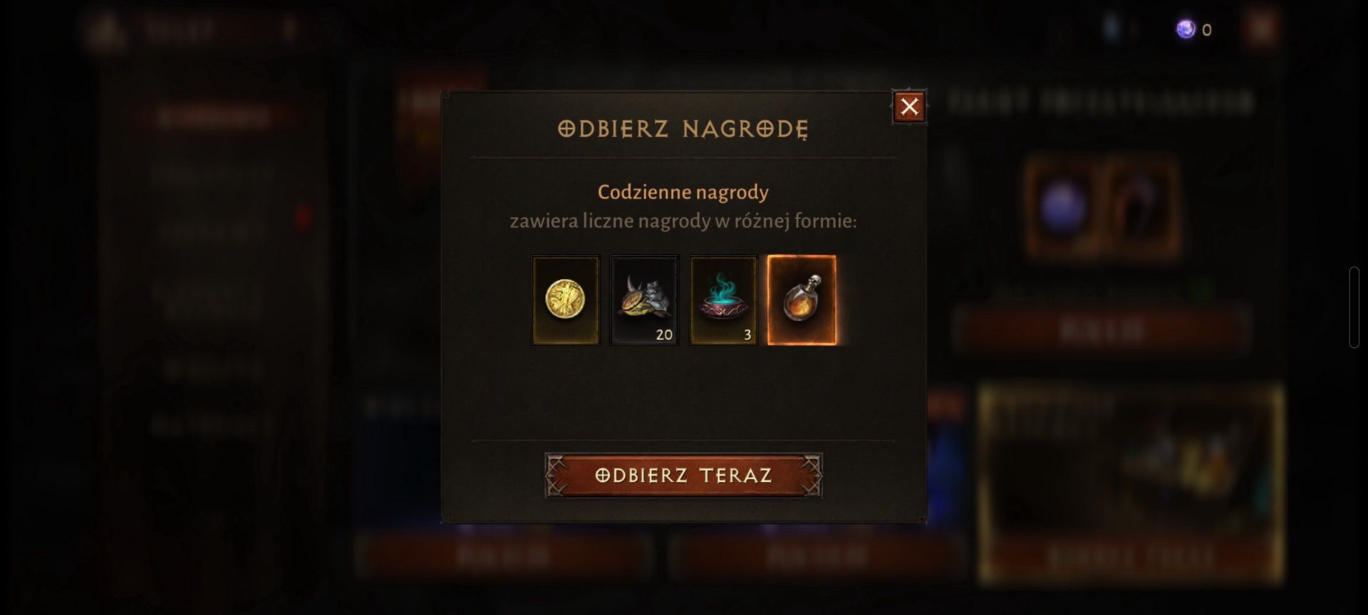 Diablo Immortal - codzienne nagrody