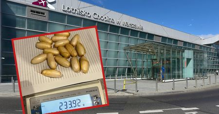 Próba przemytu na lotnisku w Warszawie. Mężczyzna miał w żołądku kilogram narkotyków