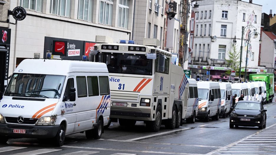 Brussels police shut down far-right political gathering over 'public safety' concerns
BRUSSELS, BELGIUM - APRIL 16: Brussels police shut down a far-right political gathering and take security measures around the venue in Brussels, Belgium on April 16, 2024. The two-day National Conservatism Conference was scheduled to take place in Brussels but two venues refused to host the event which gathered Reform UK head Nigel Farage, and where Hungary's Prime Minister Viktor Orban and former UK Home Secretary Suella Braverman were due to speak. (Photo by Dursun Aydemir/Anadolu via Getty Images)
Anadolu
belgian police, brussels, mathias corvinus collegium, mcc brussels, natcon, national conservatism conference, politie, press, shut down, venue cancellation