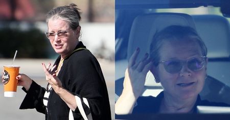 Bridget Fonda zauważona przez paparazzi zaraz po wyjściu z restauracji. Poznalibyście ją?