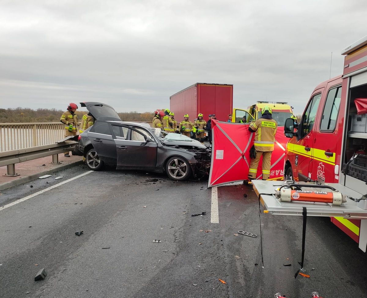 Tragiczny wypadek na drodze krajowej nr 50 w powiecie płockim. Nie żyje 23-letni kierowca audi!