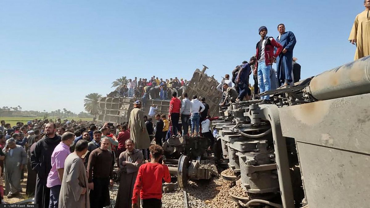Katastrofa kolejowa w Egipcie na północ od miasta Sauhadż