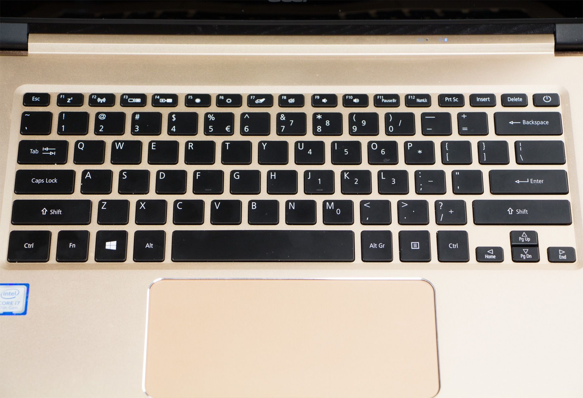 Acer Swift 7 panel roboczy