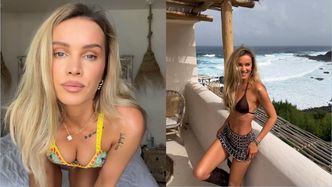 Maffashion w KOZAKACH I BIKINI pręży się nad basenem na Teneryfie (ZDJĘCIA)