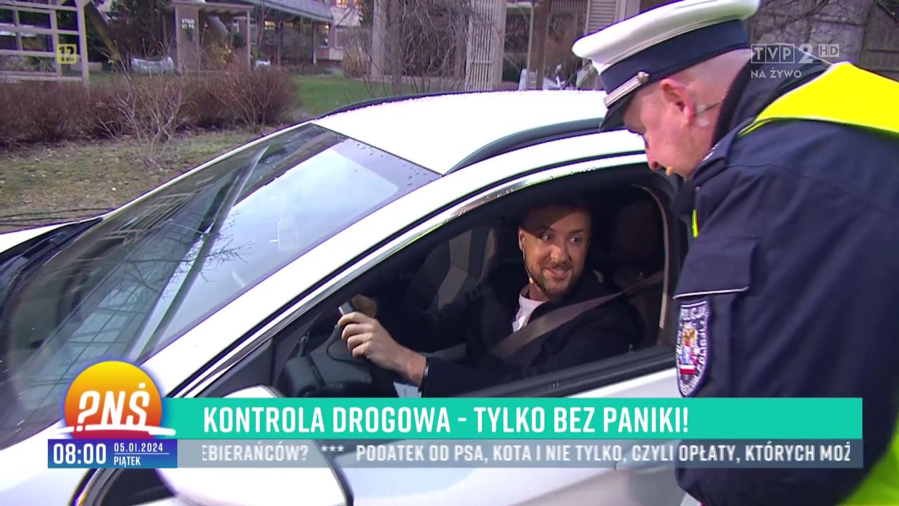 Aleksander Sikora przeszedł "kontrolę drogową". Nie krył zakłopotania