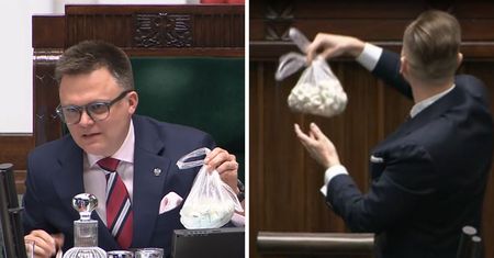 Zaskakujący prezent dla Hołowni. Berkowicz przyniósł uszka