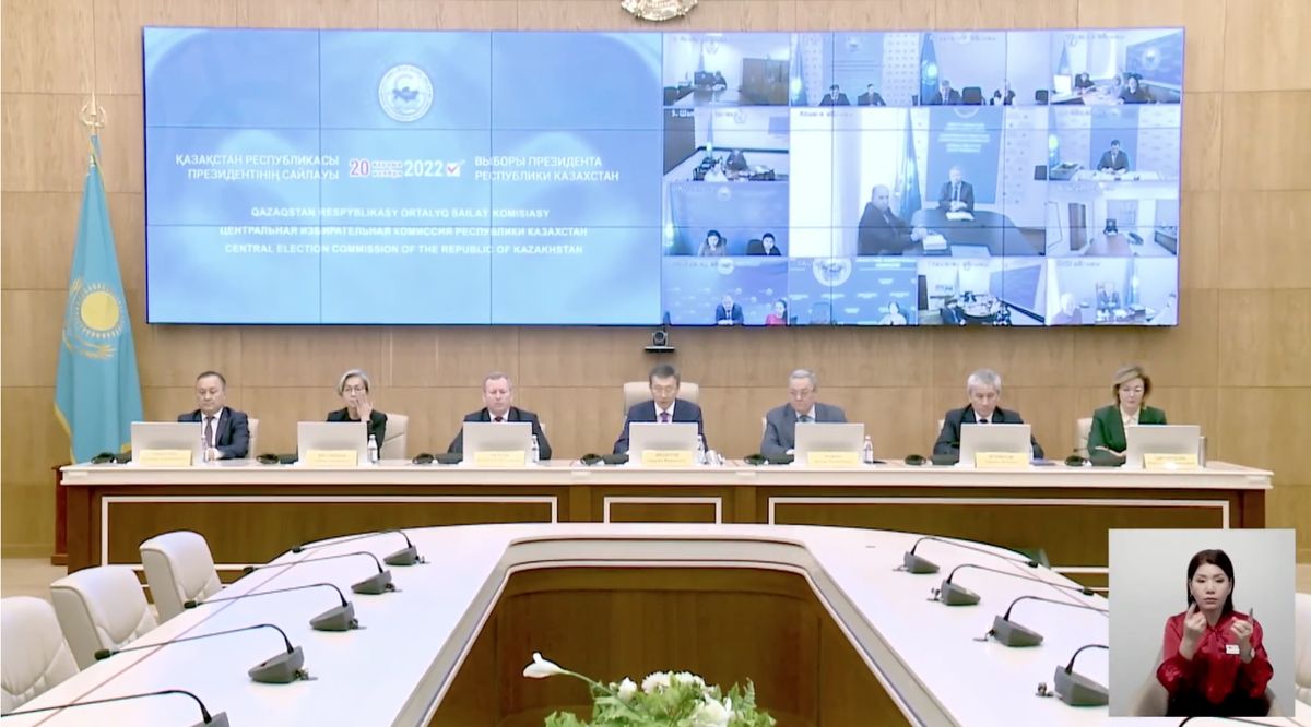  Posiedzenie Centralnej Komisji Wyborczej Republiki Kazachstanu w sprawie wyników przedterminowych pomiarów, Astana, 22 listopada 2022 r.