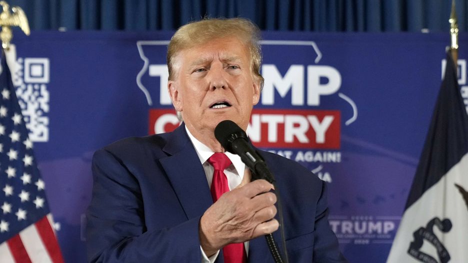 Temporary
Former President Donald Trump speaks at a campaign rally at Terrace View Event Center in Sioux Center, Iowa, Friday, Jan. 5, 2024. (AP Photo/Andrew Harnik)
Andrew Harnik