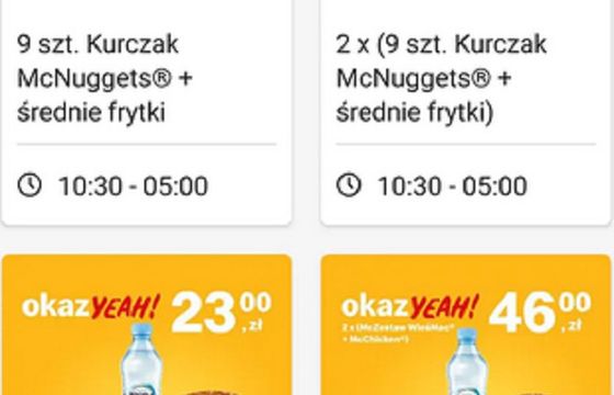 McDonald's odpowiada na podatek cukrowy: woda zamiast napojów gazowanych