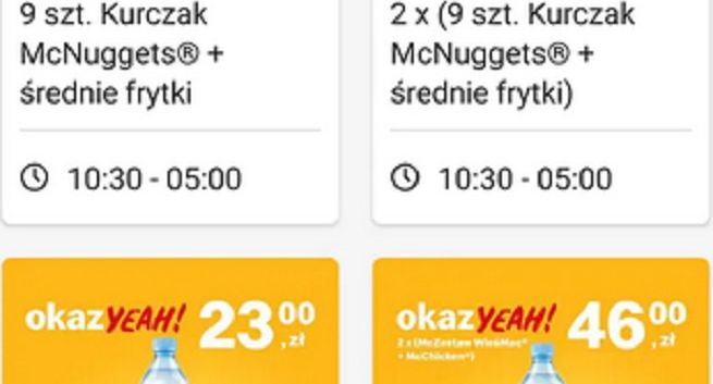 McDonald's odpowiada na podatek cukrowy: woda zamiast napojów gazowanych