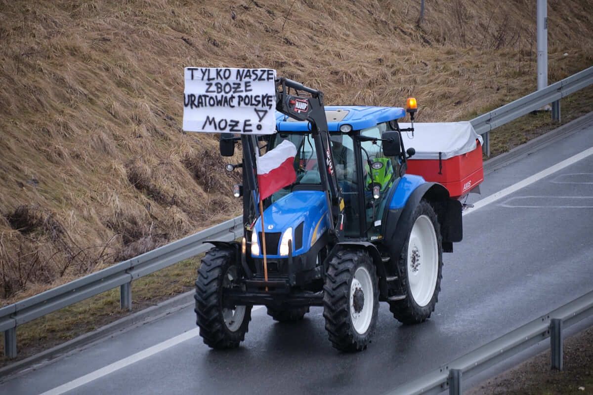 Protest rolników na obwodnicy Lublina - węzeł Lublin Tatary