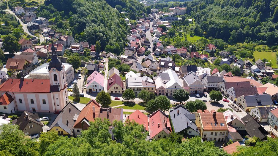 Widok z wieży na Štramberk