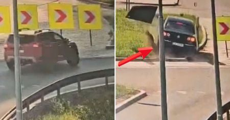 Nie zdjęli nogi z gazu. Przejechali przez środek ronda na S5