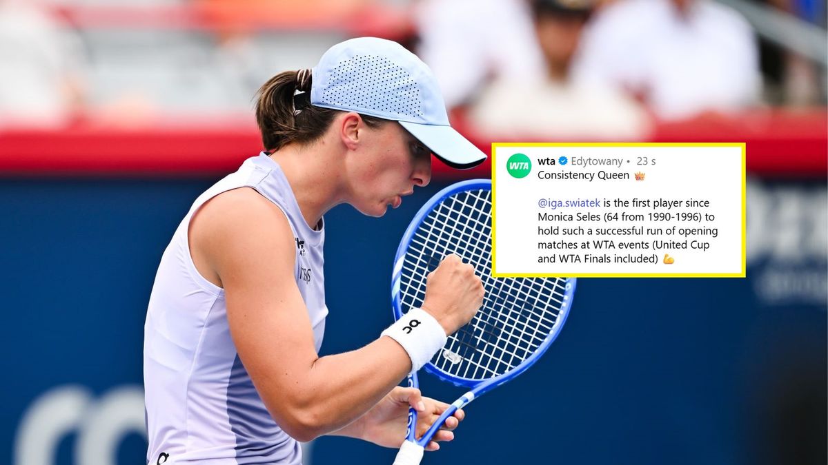 Getty Images /  Minas Panagiotakis / instagram.com/wta/  / Na zdjęciu: Iga Świątek podczas wygranej z Hanyu Guo