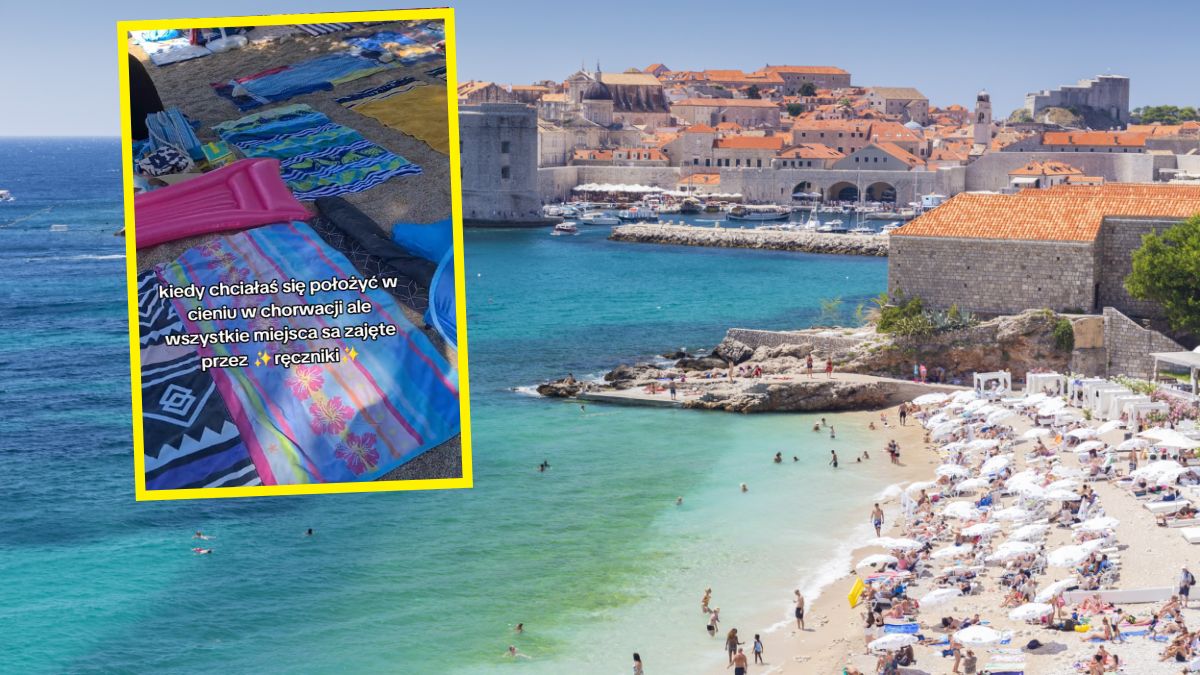 Polska turystka pokazała nagranie z chorwackiej plaży. Wszędzie widać ręczniki