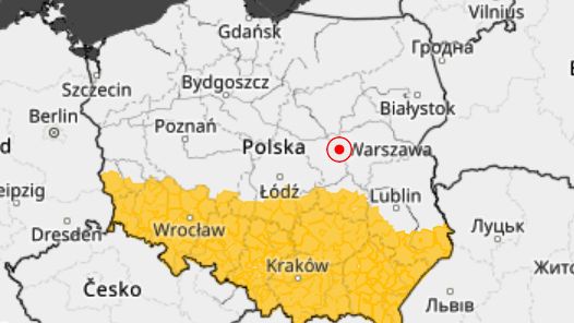 Prognoza ostrzeżeń na środę