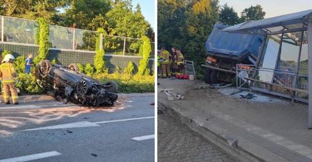 Pijany kierowca ciężarówki wjechał w autobus i auta. Wielu rannych