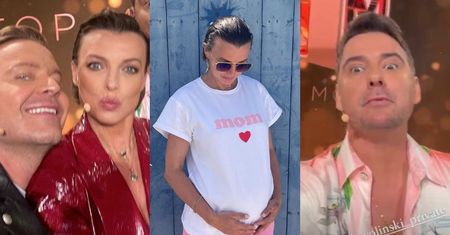 Marcin Tyszka komplementuje ciężarną Katarzynę Sokołowską na planie "Top Model": "Patrzcie, PIĘKNIE WYGLĄDA" (ZDJĘCIA)
