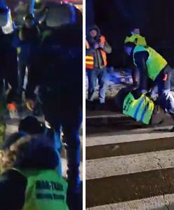 Policja wkroczyła do akcji na granicy. "Dantejskie sceny na proteście"