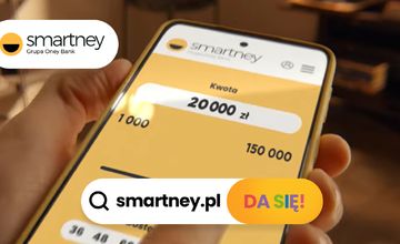 Smartney promuje się w telewizji hasłem "Pożyczka w jednym palcu"
