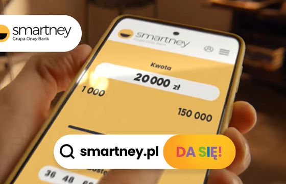 Smartney promuje się w telewizji hasłem "Pożyczka w jednym palcu"