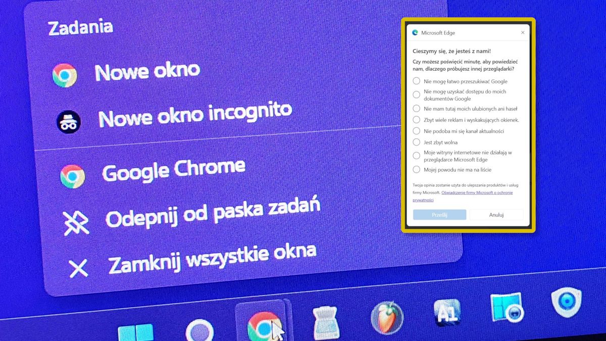 Microsoft chce się dowiedzieć, dlaczego wolisz Chrome'a