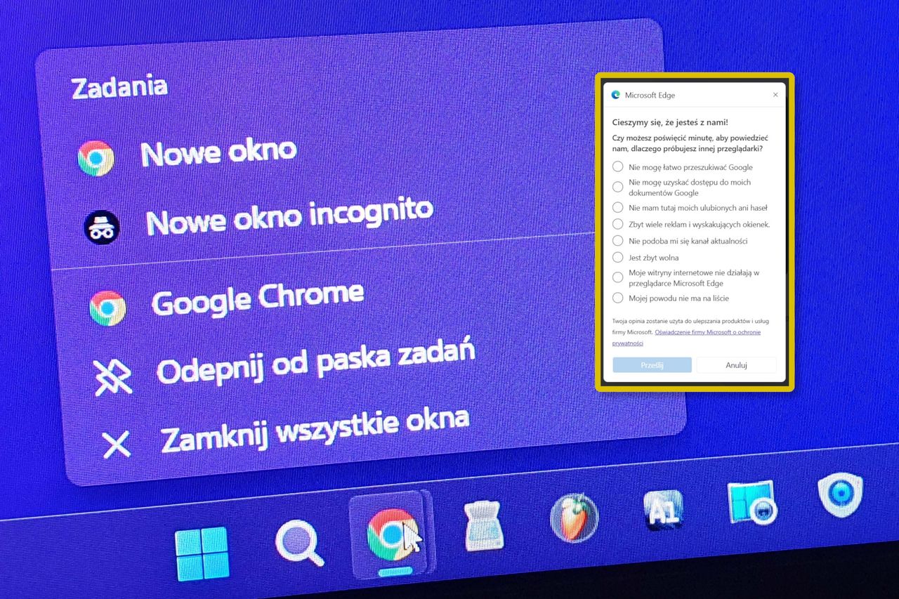 Microsoft chce się dowiedzieć, dlaczego wolisz Chrome'a