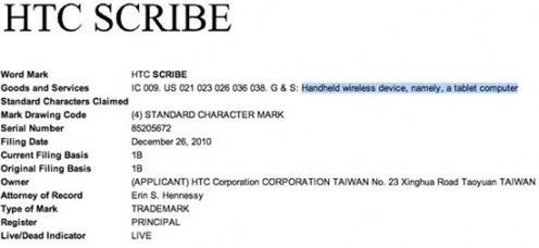 HTC Scribe - czyżby oficjalna nazwa tajwańskiego tabletu?