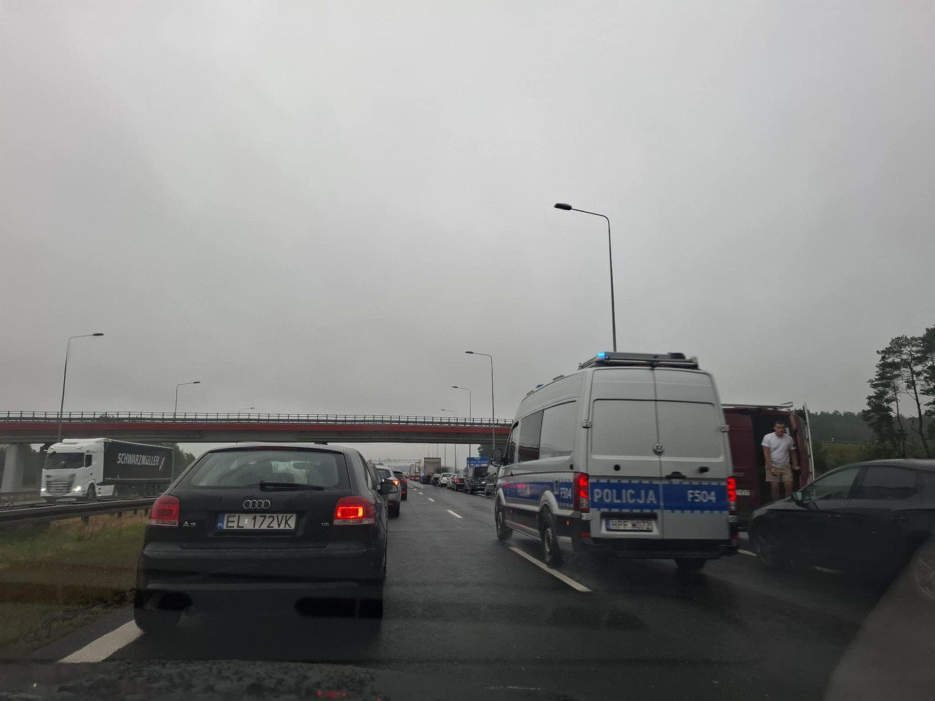 Wypadek na remontowanym odcinku autostrady A1 na wysokości Grupy w powiecie świeckim