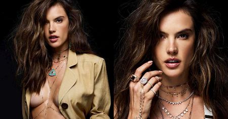 Alessandra Ambrosio chwali się biustem w reklamie biżuterii