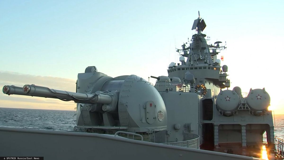 Rosyjski okręt Floty Północnej na manewrach w styczniu 2022 roku (Fot. Russian Defence Ministry/East News)