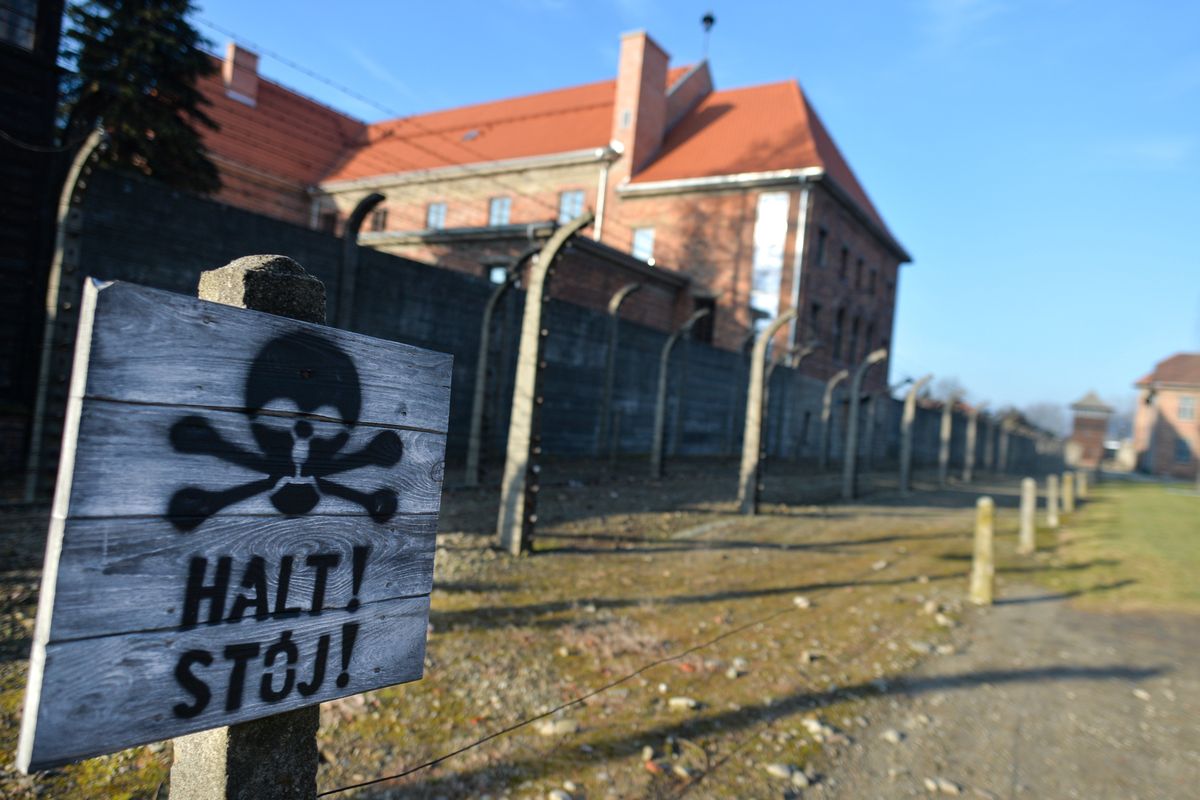 W tym roku uroczystości wyzwolenia więźniów nazistowskiego obozu zagłady Auschwitz-Birkenau nie mogły odbyć się w miejscu pamięci w Oswiecimiu. Ocaleni i świadkowie Zagłady spotkali się w sieci (Photo by Artur Widak/NurPhoto via Getty Images)