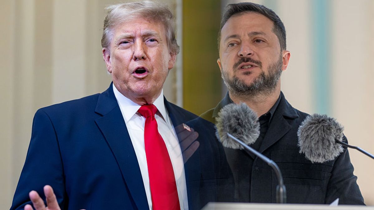 Prezydenci USA Donald Trump oraz Ukrainy Wołodymyr Zełensky