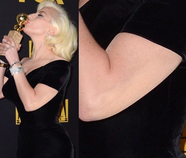 Lady Gaga na rozdaniu Złotych Globów zakryła swoje tatuaże! (FOTO)