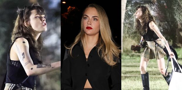 ODMIENIONA Cara Delevingne żywo dyskutuje ze znajomymi na Coachelli. Poznalibyście ją? (ZDJĘCIA)