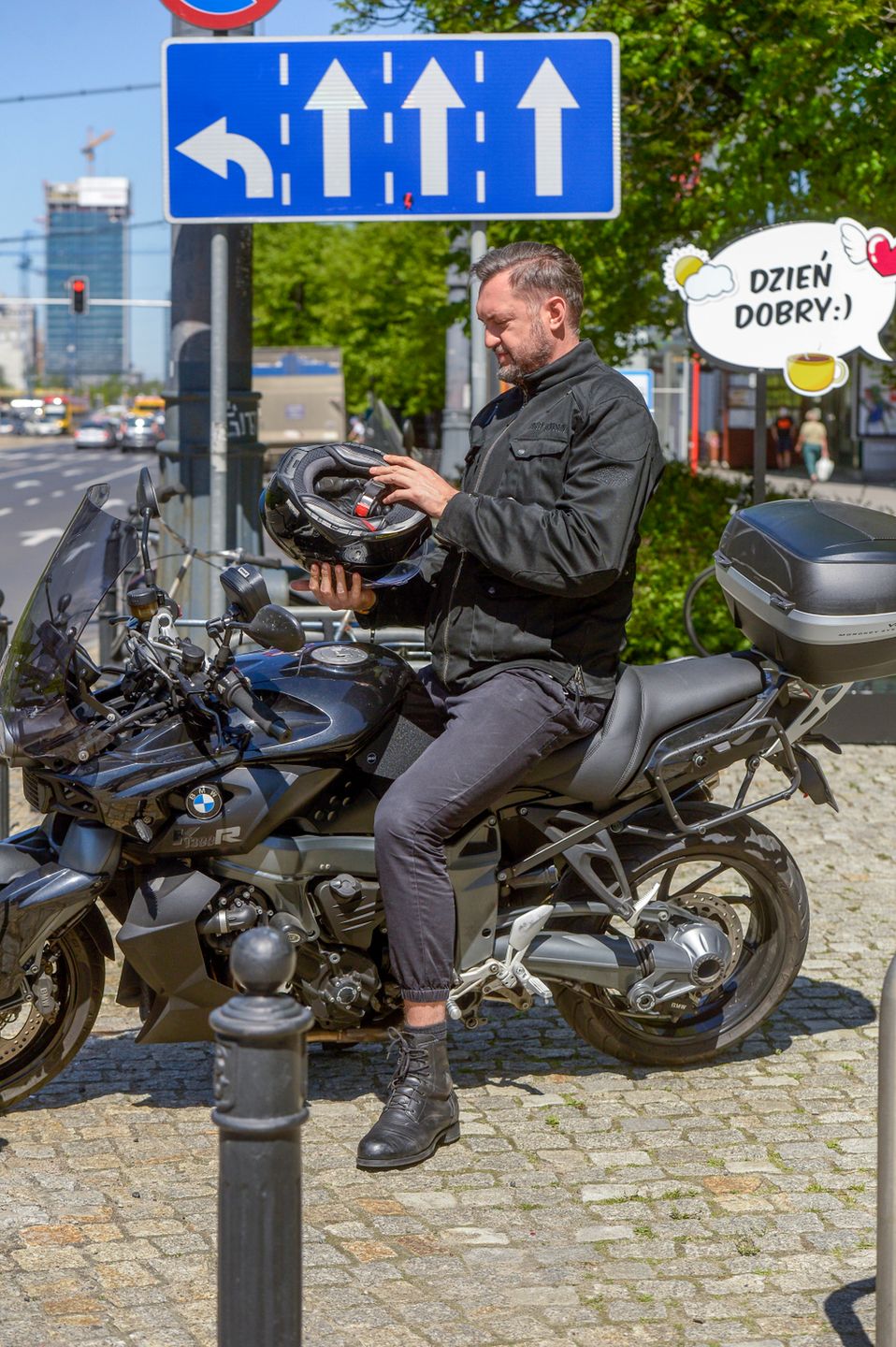 Marcin Prokop na motocyklu