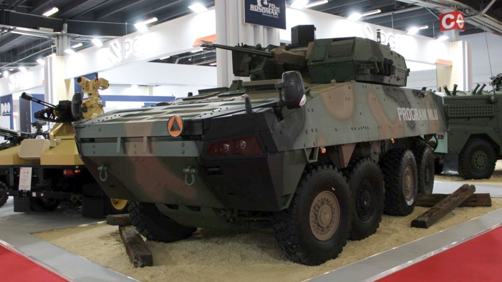 Rosomak-L podczas MSPO w 2022 r. Po zastosowaniu nowego pancerza