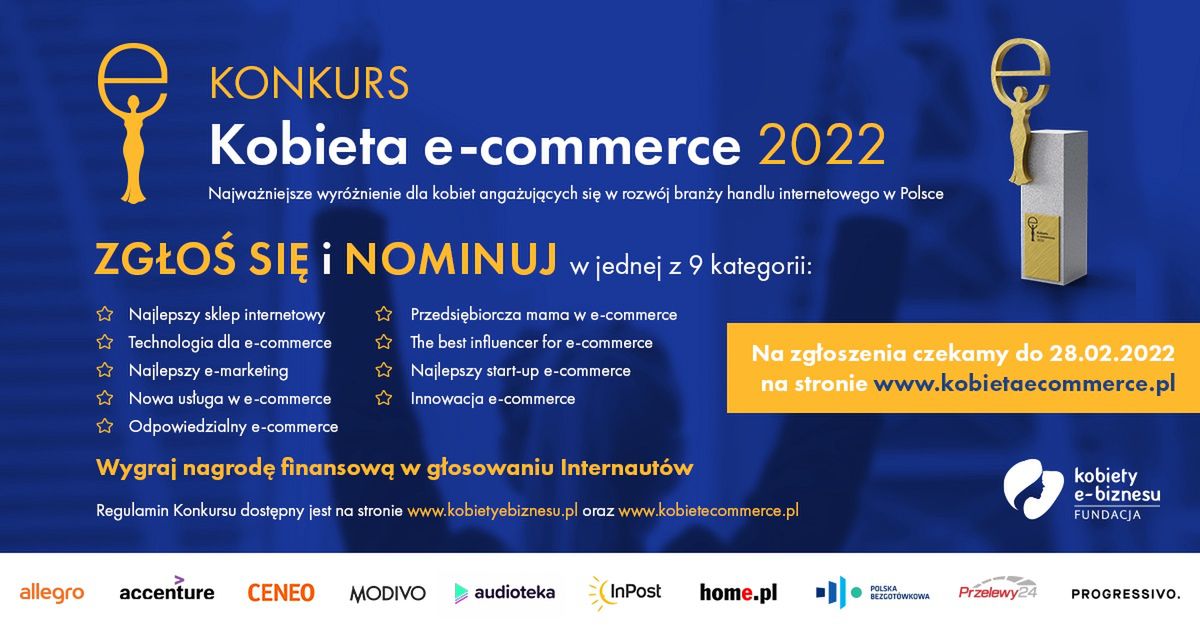 Baner nominacji konkursu Kobieta e-Commerce 2022