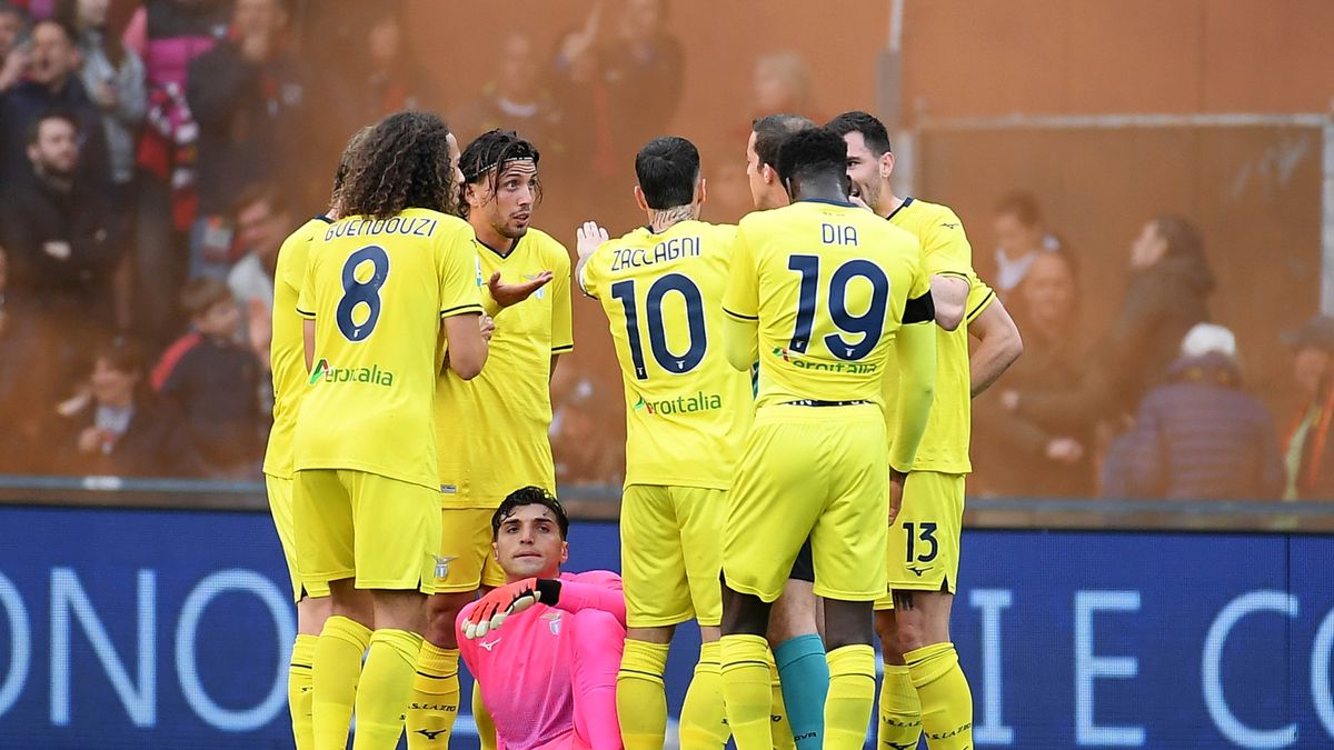 Getty Images / Na zdjęciu: piłkarze Lazio w tym m.in. Christos Mandas