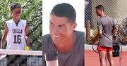 Cristiano Ronaldo uczy syna grać w tenisa na wakacjach w Grecji (ZDJĘCIA)