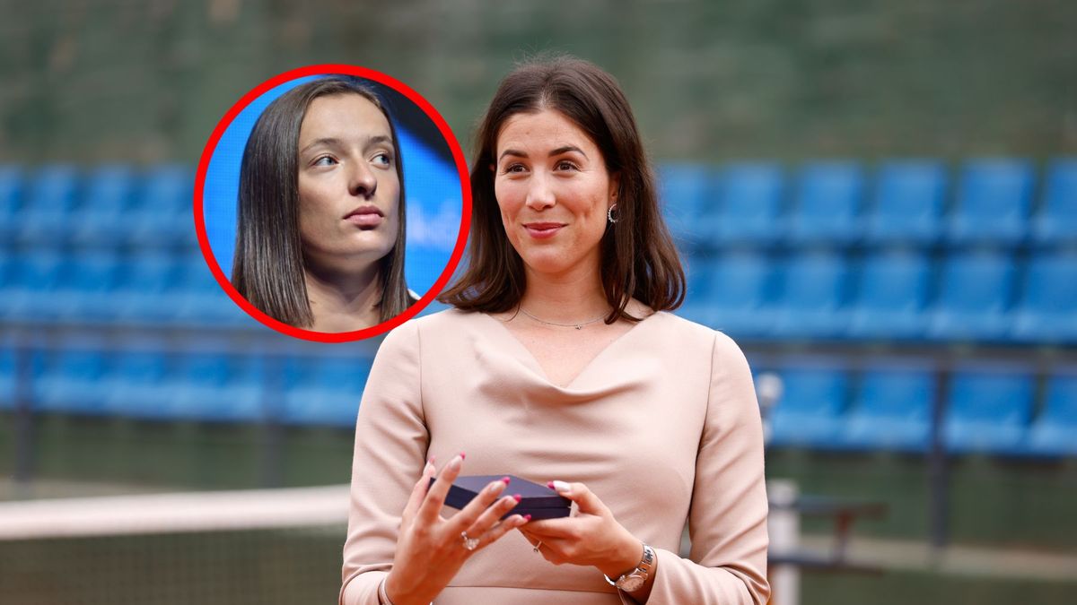 Garbine Muguruza, w kółeczku Iga Świątek (WP SportoweFakty/Krzysztof Porębski)