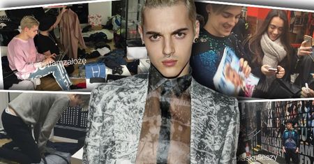 Radek Pestka na swoim pierwszym fashion weeku. Wielkie pakowanie, spotkania z fankami, pozowanie fotografom [WIDEO]