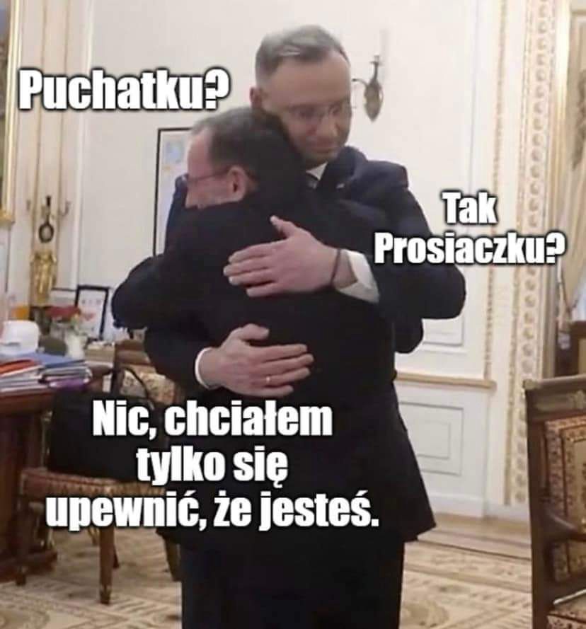 Prezydent czule przytulający Mariusza Kamińskiego bohaterem memów