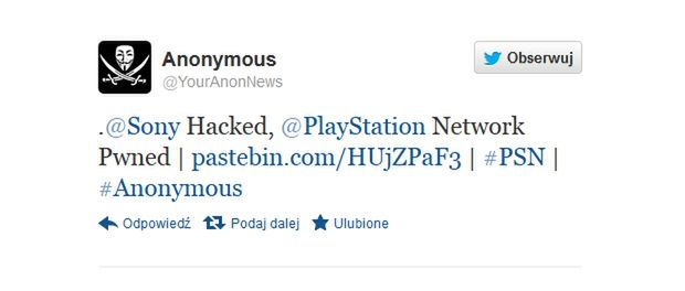 Anonimowy haker twierdził, że włamał się do PlayStation Network [Aktualizacja - to był głupi żart]