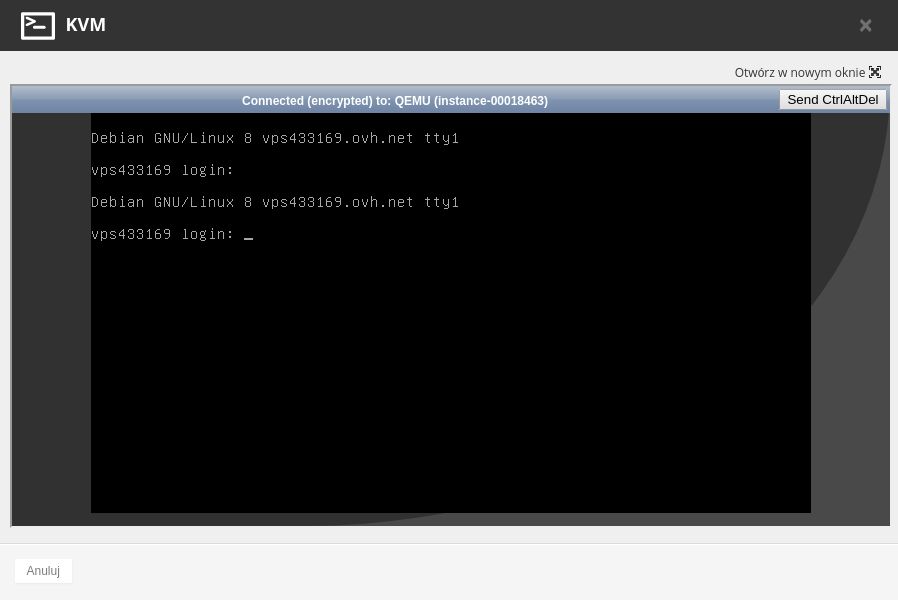Połączenie z konsolą serwera bezpośrednio w przeglądarce