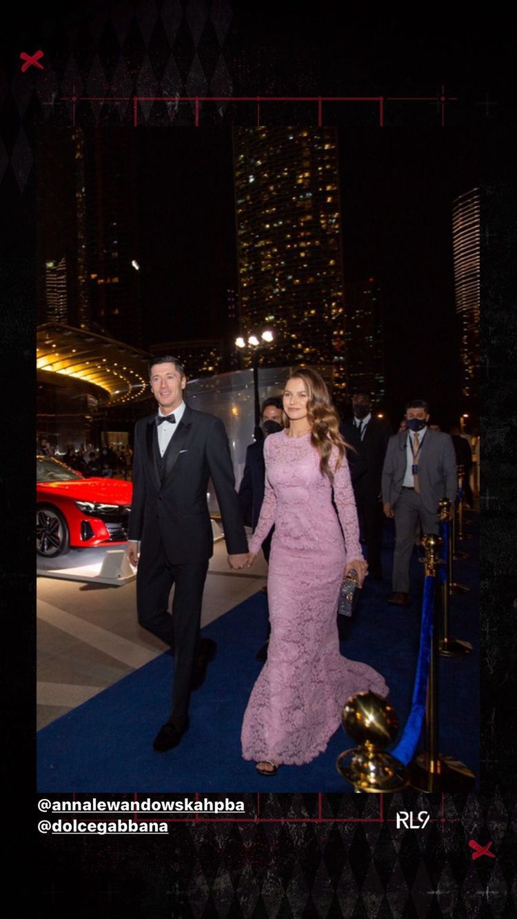 Robert Lewandowski, Anna Lewandowska - gala Globe Soccer Awards