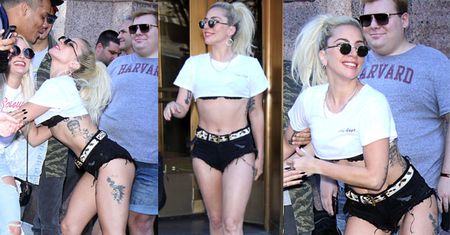 Półnaga Lady Gaga wita się z fanami (DUŻO ZDJĘĆ)
