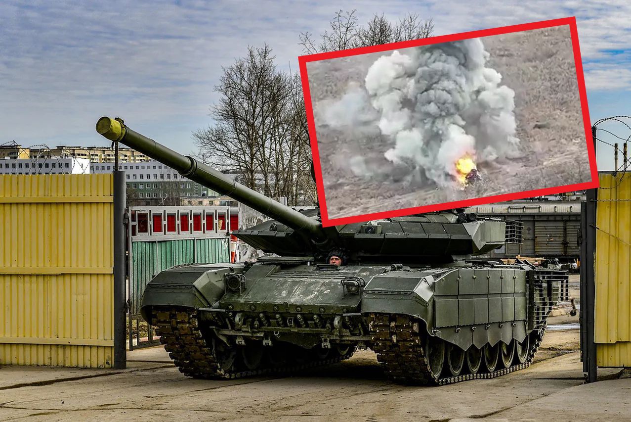 Putin's best tank destroyed. It took only one shot